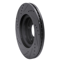 R1 Concepts R1 07-13 Nissan Altima Front Right Drilled & Slotted Black Brake Rotor