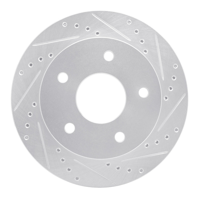 R1 Concepts R1 00-02 Dodge Ram 1500 Pickup Front Right Drilled & Slotted Silver Brake Rotor