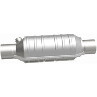MagnaFlow Univ Cat Conv 2in Inlet/Outlet Ctr/Ctr Round 11in Body L x 5.125in W x 15in Overall L