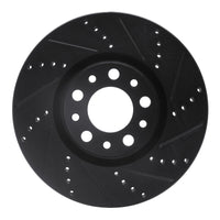 R1 Concepts R1 2013-2023 Chrysler 200 Front Right Drilled & Slotted Black Brake Rotor