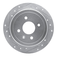 R1 Concepts R1 14-16 Chevrolet SPARK EV Rear Left Drilled & Slotted Silver Brake Rotor