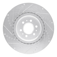 R1 Concepts R1 04-11 Cadillac CTS Front Right Drilled & Slotted Silver Brake Rotor