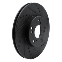 R1 Concepts R1 06-15 Honda Civic Front Right Drilled & Slotted Black Brake Rotor