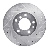 R1 Concepts R1 87-95 BMW 540I Front Right Drilled & Slotted Silver Brake Rotor