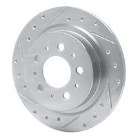 R1 Concepts R1 97-98 Volvo S90 Rear Left Drilled & Slotted Silver Brake Rotor