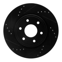 R1 Concepts R1 05-25 Nissan Pathfinder Front Left Drilled & Slotted Black Brake Rotor