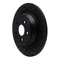 R1 Concepts R1 15-24 Ford Fusion Rear Right Drilled & Slotted Black Brake Rotor