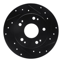 R1 Concepts R1 03-08 Acura TSX Rear Right Drilled & Slotted Black Brake Rotor