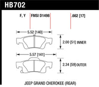 Hawk Performance Hawk 11-12 Dodge Durango / 11-12 Jeep Grand Cherokee Perf Ceramic Rear Street Brake Pads