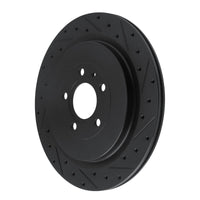 R1 Concepts R1 13-14 Ford Mustang Rear Right Drilled & Slotted Black Brake Rotor