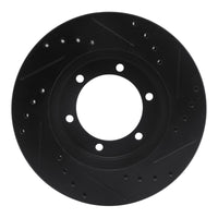 R1 Concepts R1 98-15 Nissan Frontier Front Left Drilled & Slotted Black Brake Rotor