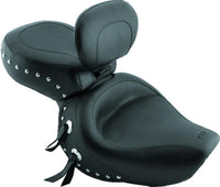 Mustang Motorcycle Mustang 00-08 Honda VT1100 Sabre,97-08 Spirit,87-97 Shadow Wide Touring 1PC Seat w/Studs - Black
