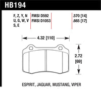 Hawk Performance Hawk 04-11 Chry 300C/06-14 Jeep Grand Cherokee SRT-8 /10-14 Chevy Camaro SS Race DTC-30 Brake Pads
