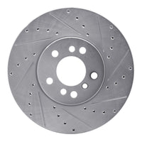 R1 Concepts R1 00-06 BMW X5 Front Right Drilled & Slotted Silver Brake Rotor