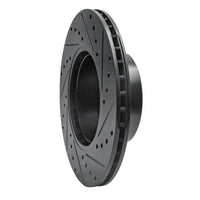 R1 Concepts R1 89-95 BMW 530I Front Left Drilled & Slotted Black Brake Rotor