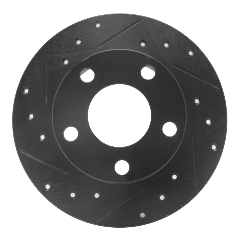 R1 Concepts R1 98-01 Audi A6 Quattro Rear Left Drilled & Slotted Black Brake Rotor