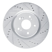 R1 Concepts R1 2019-2025 Acura RDX Front Right Drilled & Slotted Silver Brake Rotor