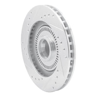 R1 Concepts R1 87-92 Lincoln Mark VII Front Right Drilled & Slotted Silver Brake Rotor
