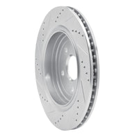 R1 Concepts R1 16-24 Cadillac ATS Rear Right Drilled & Slotted Silver Brake Rotor