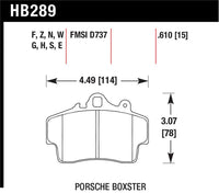 Hawk Performance Hawk 97-08 Porsche Boxster / 07-08 Cayman Blue 9012 Race Front Brake Pads