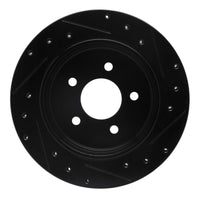 R1 Concepts R1 03-11 Ford Crown Victoria Rear Left Drilled & Slotted Black Brake Rotor