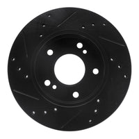 R1 Concepts R1 96-98 Nissan 240SX Front Right Drilled & Slotted Black Brake Rotor