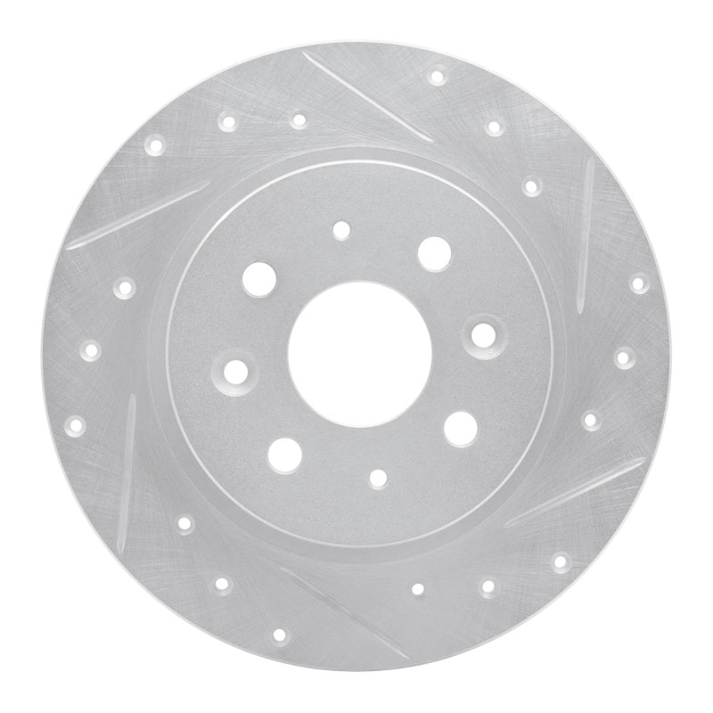R1 Concepts R1 98-03 Kia SEPHIA Rear Right Drilled & Slotted Silver Brake Rotor
