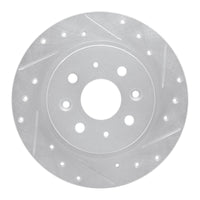 R1 Concepts R1 98-03 Kia SEPHIA Rear Right Drilled & Slotted Silver Brake Rotor