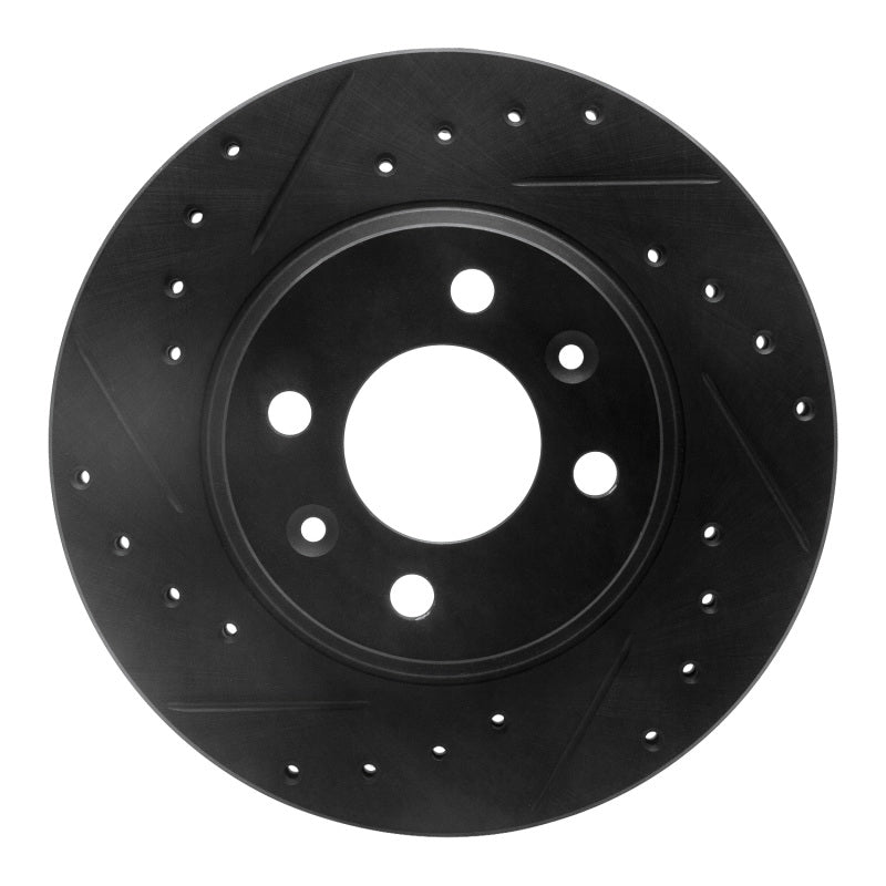 R1 Concepts R1 87-93 Saab 9000 Front Left Drilled & Slotted Black Brake Rotor