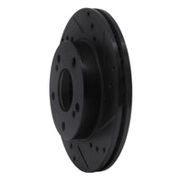 R1 Concepts R1 96-98 Nissan 240SX Front Right Drilled & Slotted Black Brake Rotor