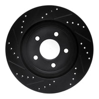 R1 Concepts R1 05-14 Ford Mustang Rear Right Drilled & Slotted Black Brake Rotor