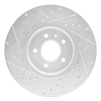 R1 Concepts R1 13-25 Cadillac ATS Front Right Drilled & Slotted Silver Brake Rotor