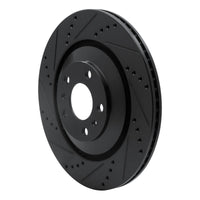 R1 Concepts R1 04-18 Audi S8 Rear Left Drilled & Slotted Black Brake Rotor