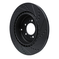 R1 Concepts R1 08-15 Mitsubishi Lancer Rear Left Drilled & Slotted Black Brake Rotor