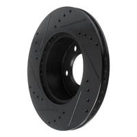R1 Concepts R1 05-07 BMW 120i (Mexico) Front Right Drilled & Slotted Black Brake Rotor