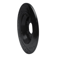 R1 Concepts R1 15-23 Ford Mustang Rear Left Drilled & Slotted Black Brake Rotor