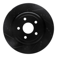 R1 Concepts R1 2012-2025 Dodge Durango Rear Left Drilled & Slotted Black Brake Rotor
