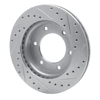 R1 Concepts R1 01-04 Honda Passport Front Left Drilled & Slotted Silver Brake Rotor