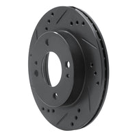 R1 Concepts R1 14-15 Mitsubishi Mirage Front Left Drilled & Slotted Black Brake Rotor