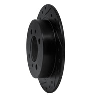 R1 Concepts R1 91-06 Nissan NX Rear Left Drilled & Slotted Black Brake Rotor