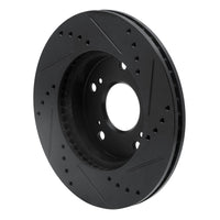 R1 Concepts R1 12-15 Acura ILX Front Left Drilled & Slotted Black Brake Rotor