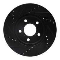 R1 Concepts R1 05-10 Ford Mustang Front Right Drilled & Slotted Black Brake Rotor