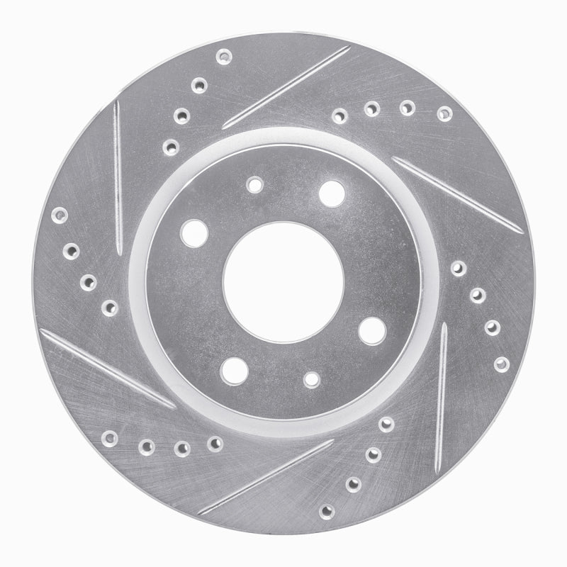 R1 Concepts R1 90-93 Asuna SUNFIRE Rear Left Drilled & Slotted Silver Brake Rotor