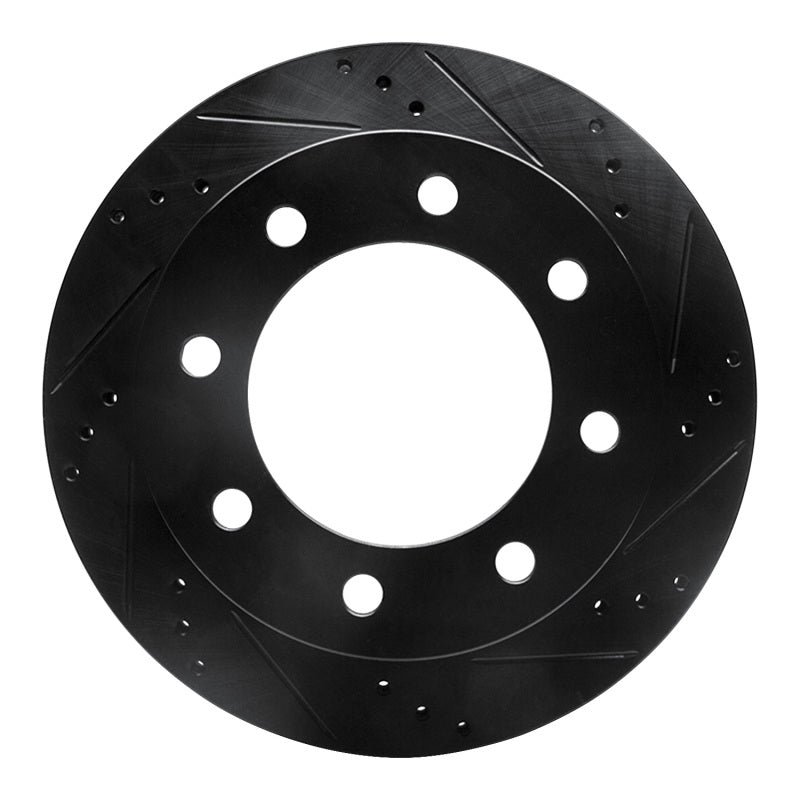 R1 Concepts R1 99-05 Ford F-350 Super Duty 2WD Rear Right Drilled & Slotted Black Brake Rotor