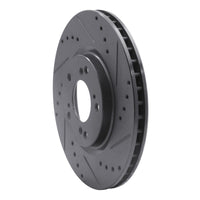 R1 Concepts R1 00-09 Honda S2000 Front Right Drilled & Slotted Black Brake Rotor