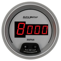 AutoMeter Gauge Tach 3-3/8in. 10K RPM In-Dash Digital Silver Dial W/ Red Led