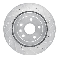R1 Concepts R1 16-24 Cadillac ATS Rear Right Drilled & Slotted Silver Brake Rotor