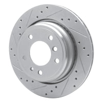 R1 Concepts R1 91-95 BMW 540I Rear Left Drilled & Slotted Silver Brake Rotor