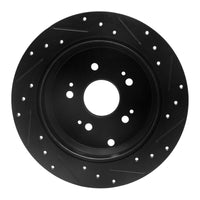 R1 Concepts R1 2005-2018 Acura RDX Rear Left Drilled & Slotted Black Brake Rotor