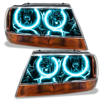 ORACLE Lighting Oracle 99-04 Jeep Grand Cherokee SMD HL - Black - ColorSHIFT w/ 2.0 Controller